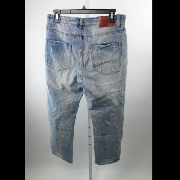 ONE x One Teaspoon Hooligan Trashed Bleached Crop - Picture 7 of 8